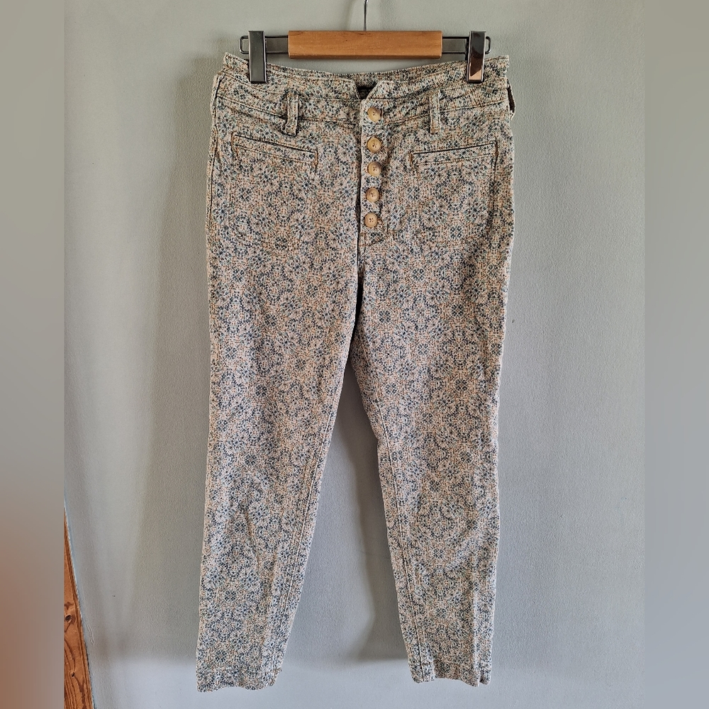 Pilcro and the Letterpress by Anthropologie High Rise Slim Paisley Jean Sz 27